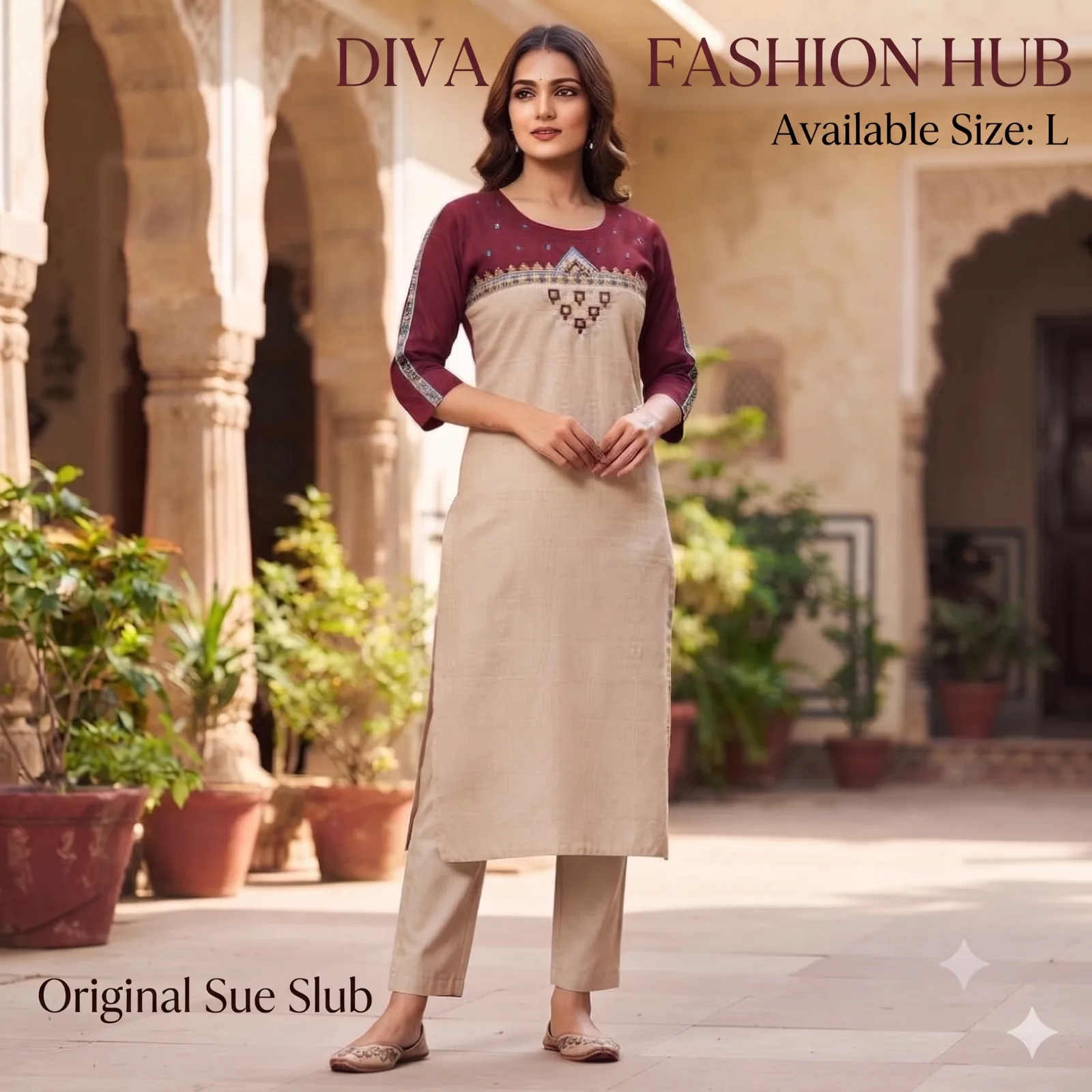 L SIZE Original sue slub 2piece